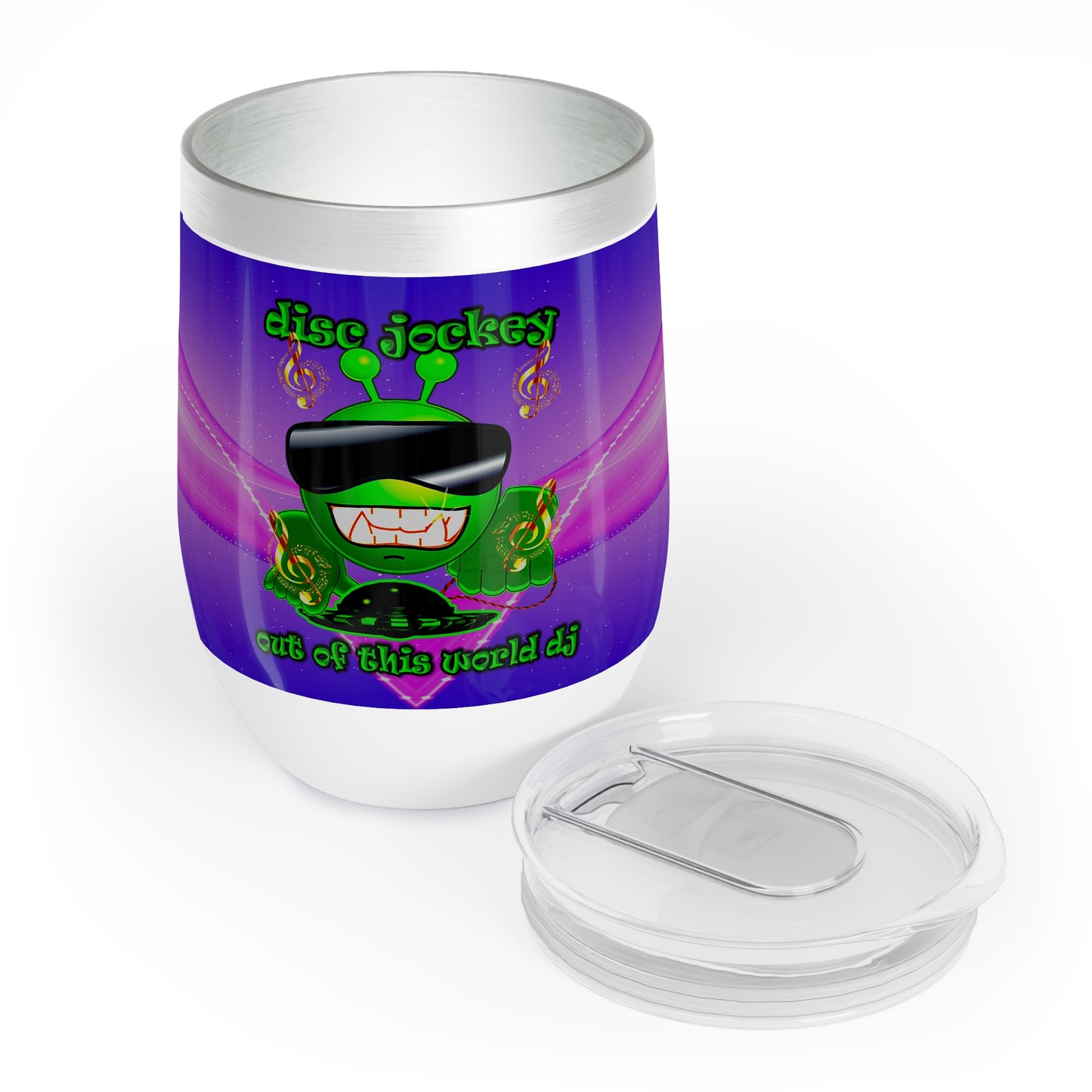 disc jockey - Chill Wine Tumbler (purple-pink wave)