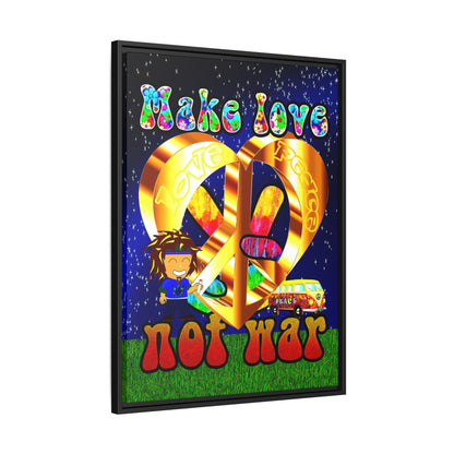 love peace - framed canvas art ('snoops' background)