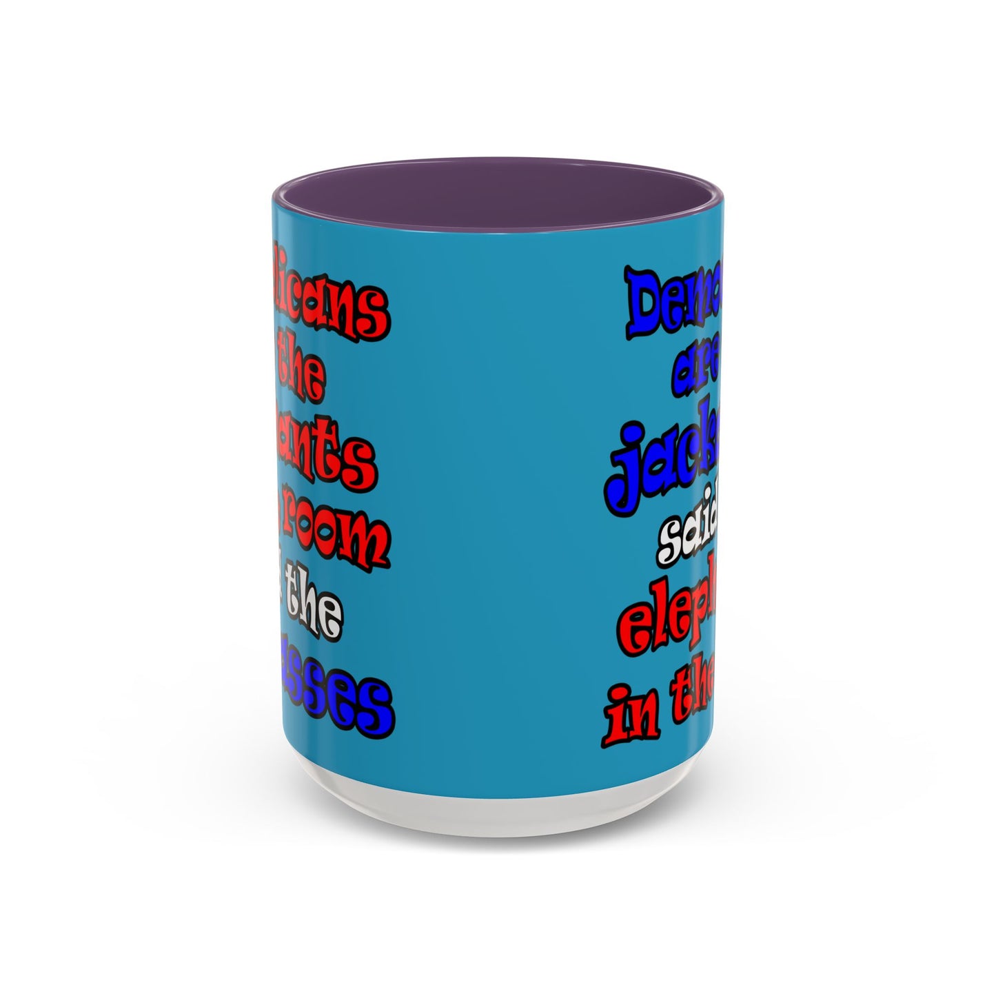 donkeys and elephants - Accent Mug (turquoise)