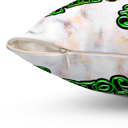 og - Spun Polyester Square Pillow - (white marble)