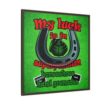 my luck - framed canvas art (green turf)