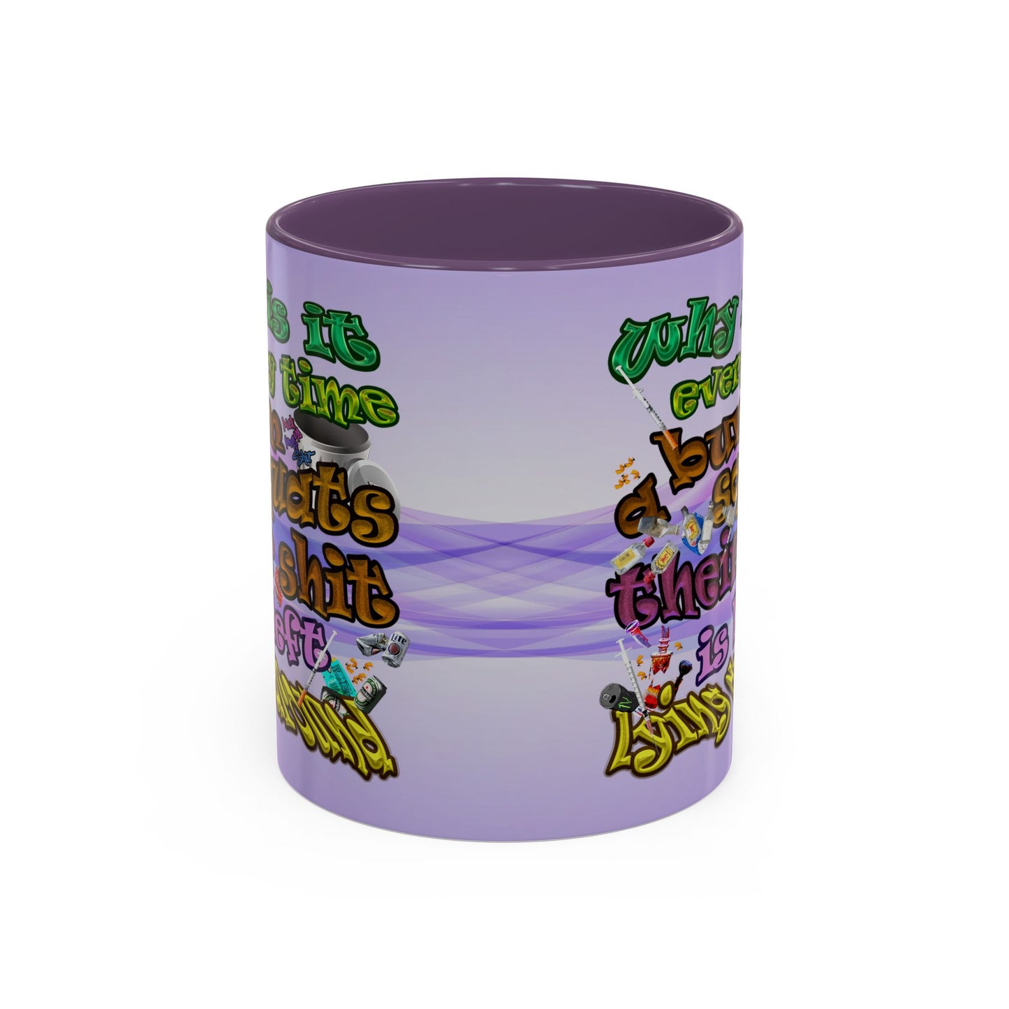the bum's shit - Accent Mug (light blue-pink wave)