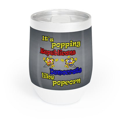 popping like popcorn - Chill Wine Tumbler (grey-light grey)
