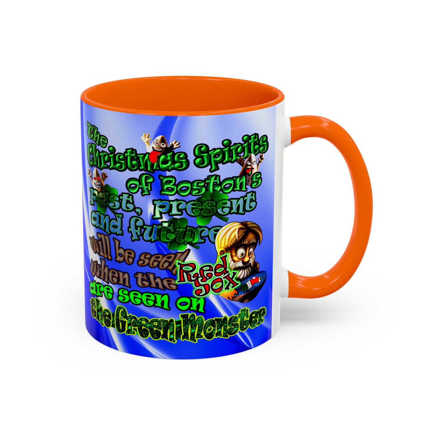 christmas spirits of boston - Accent Mug (blue-white wave)