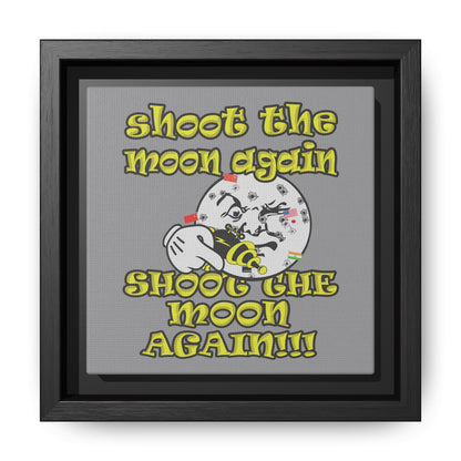 shoot the moon again - framed canvas art (grey)