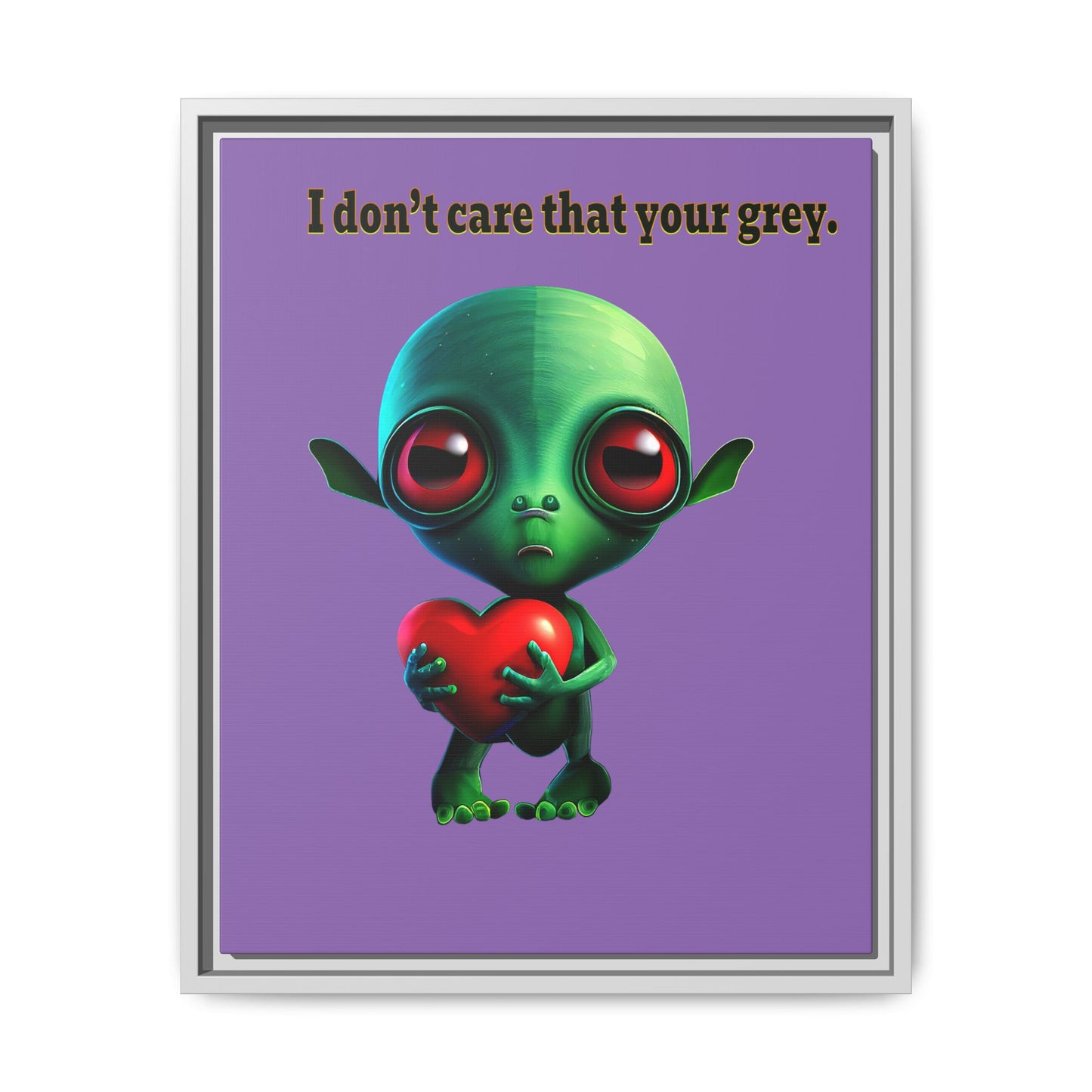 I don't care that your grey - framed canvas art (light purple)