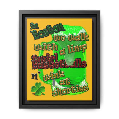celtics logo - framed canvas art (yellow)