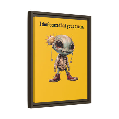 I don't care that your green - framed canvas art (yellow)
