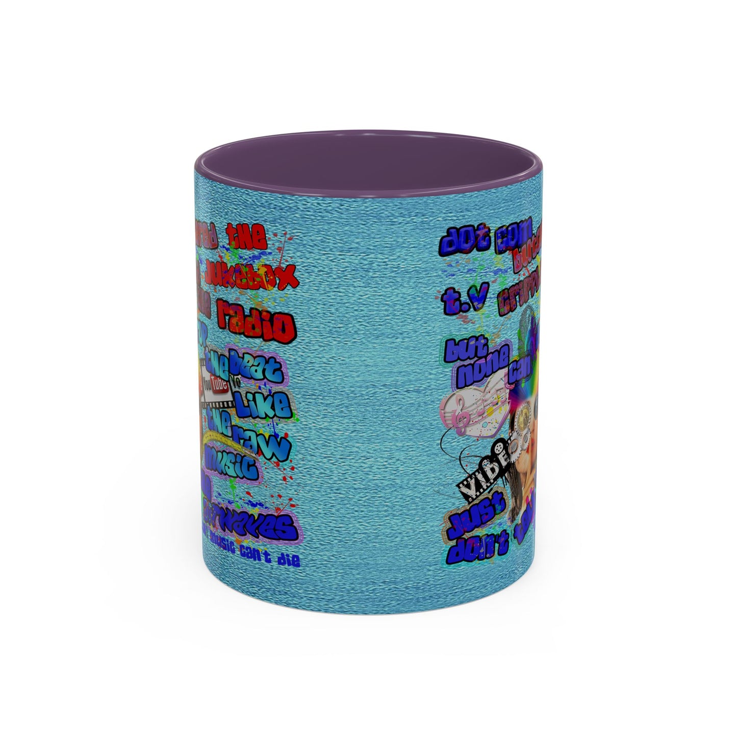 drop the beat - Accent Mug (faded blue)