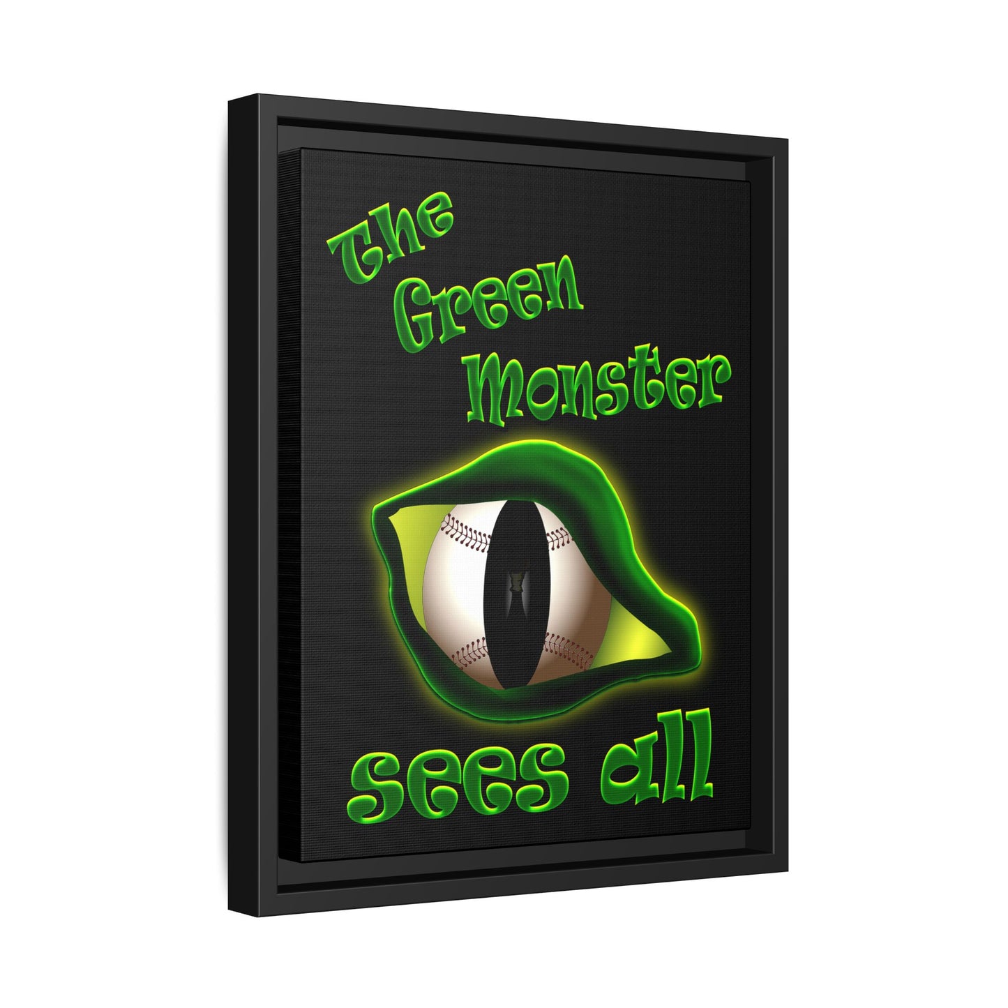 green monster - framed canvas art (black)