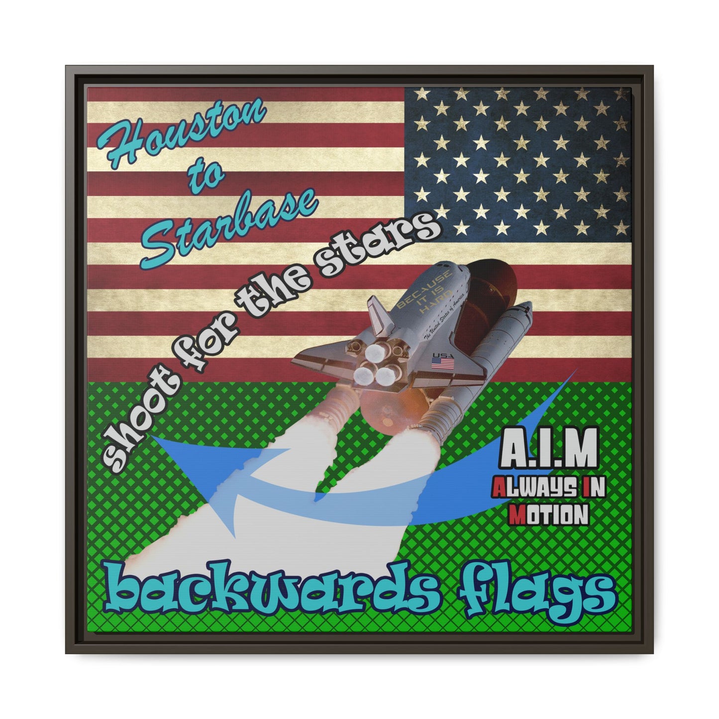 shoot for the stars - framed canvas art (logo green)