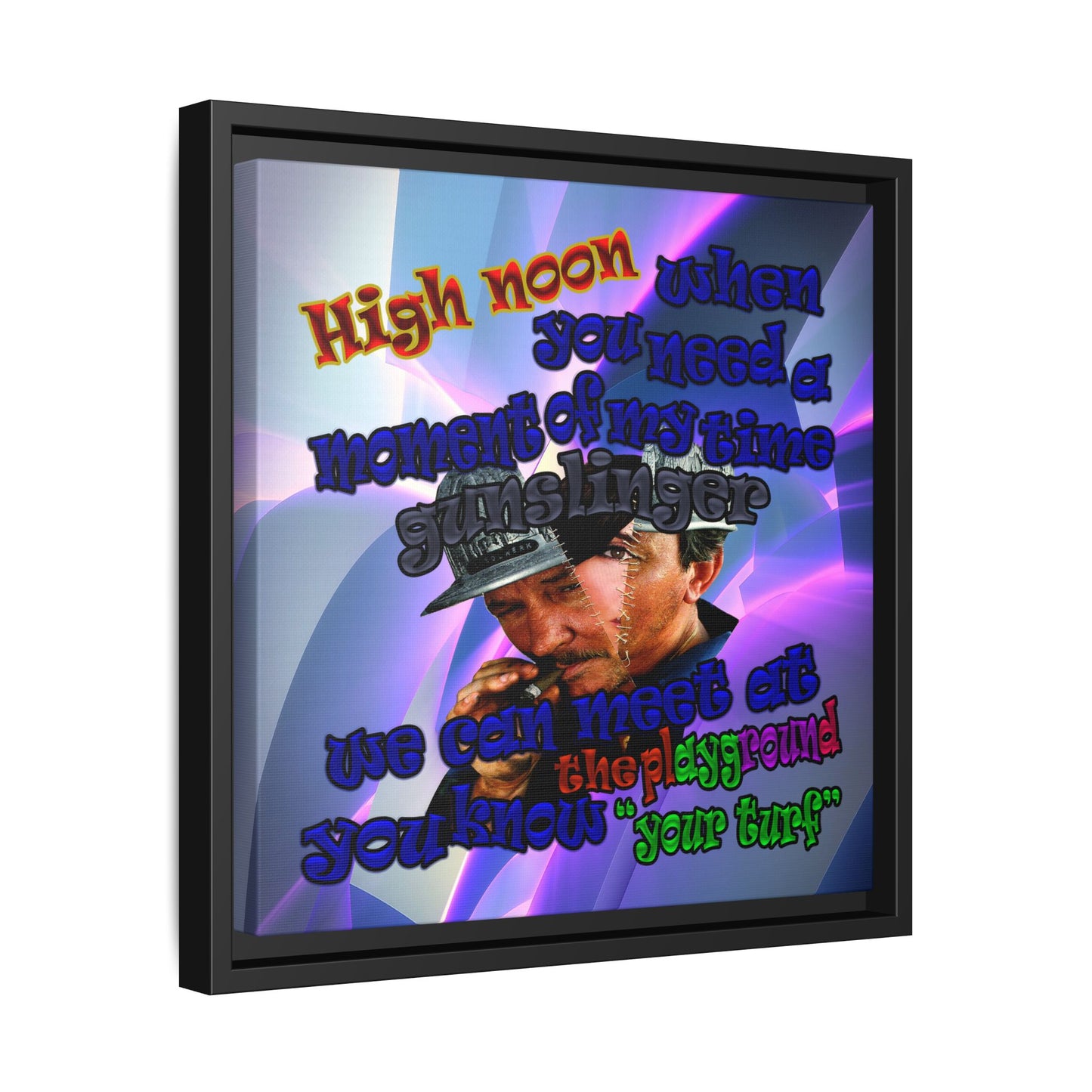 high noon - framed canvas art (grey-pink wave)