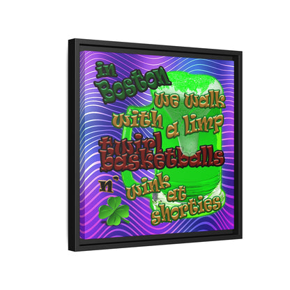 celtics logo - framed canvas art (purple wave)