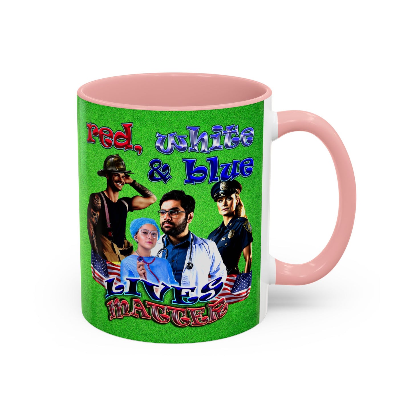 rw&b lives matter - Accent Mug (green turf)