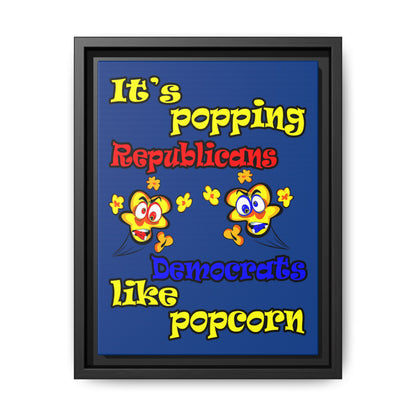 popping like popcorn - framed canvas art (dark blue)