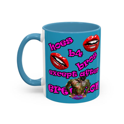 hoes b4 bros - Accent Mug (turquoise)