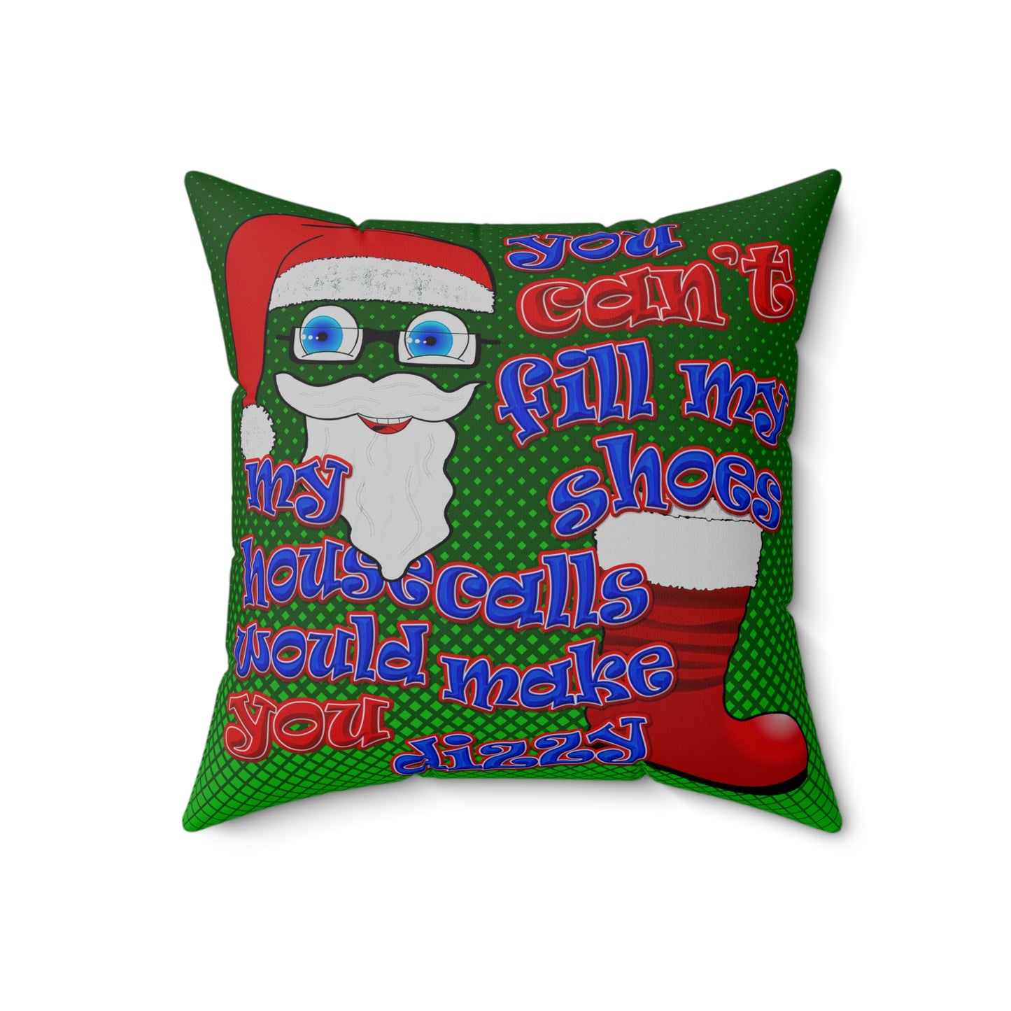 santa's shoes - Spun Polyester Square Pillow - (logo green)