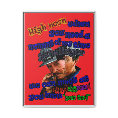 high noon - framed canvas art (red)