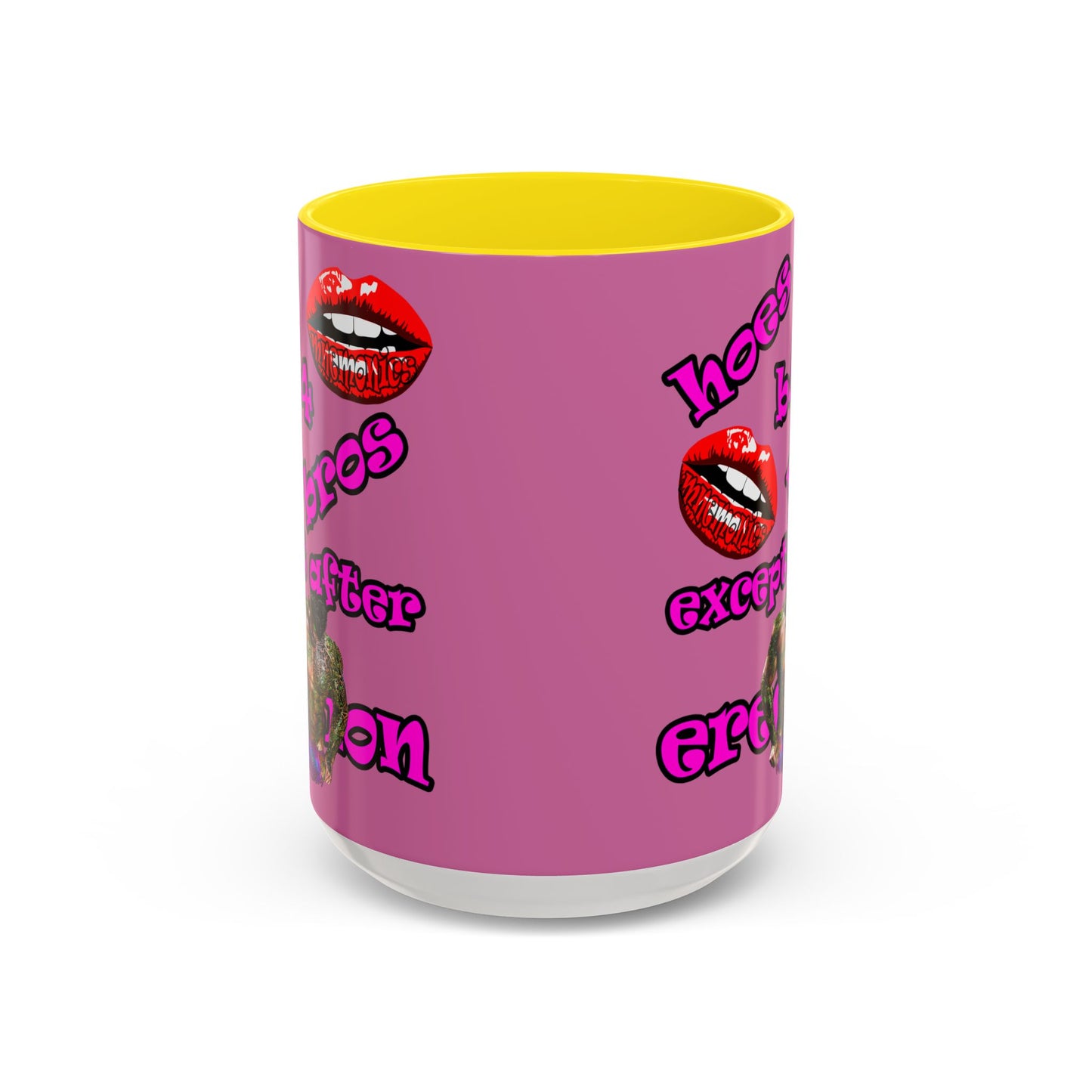 hoes b4 bros - Accent Mug (light pink)