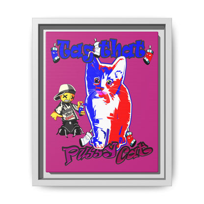 tag that - framed canvas art (pink)
