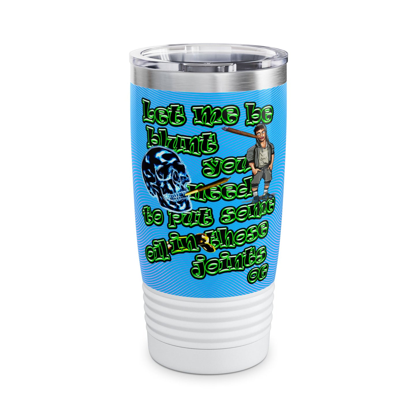 og - Ringneck Tumbler, 20oz (light blue-purple wave)