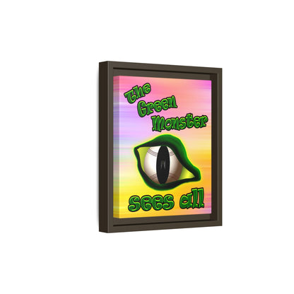 green monster - framed canvas art (color blur)
