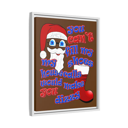 santa's shoes - framed canvas art (brown)