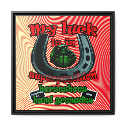 my luck - framed canvas art (yellow-orange wave)