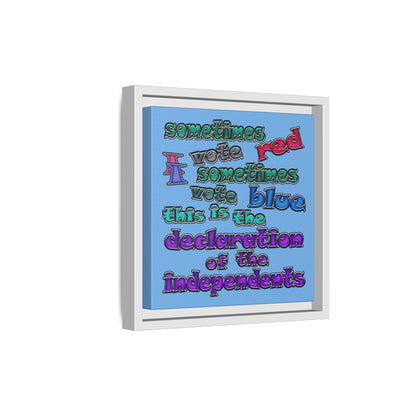 declaration of the independents - framed canvas art (light blue)
