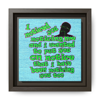 noticed you noticing - framed canvas art (faded blue)