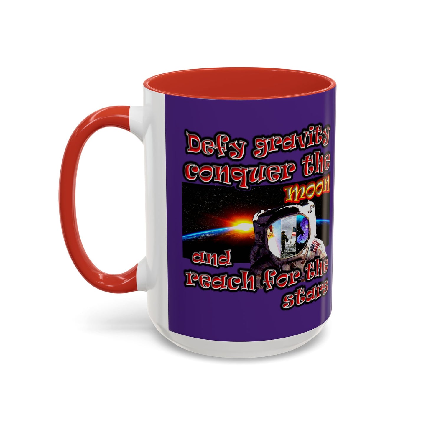 defy conquer reach - Accent Mug (purple)