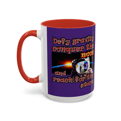 defy conquer reach - Accent Mug (purple)