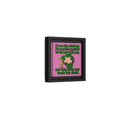 turtle race - framed canvas art (light pink)