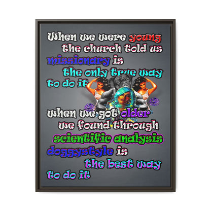 doggystyle - framed canvas art (grey-light grey)