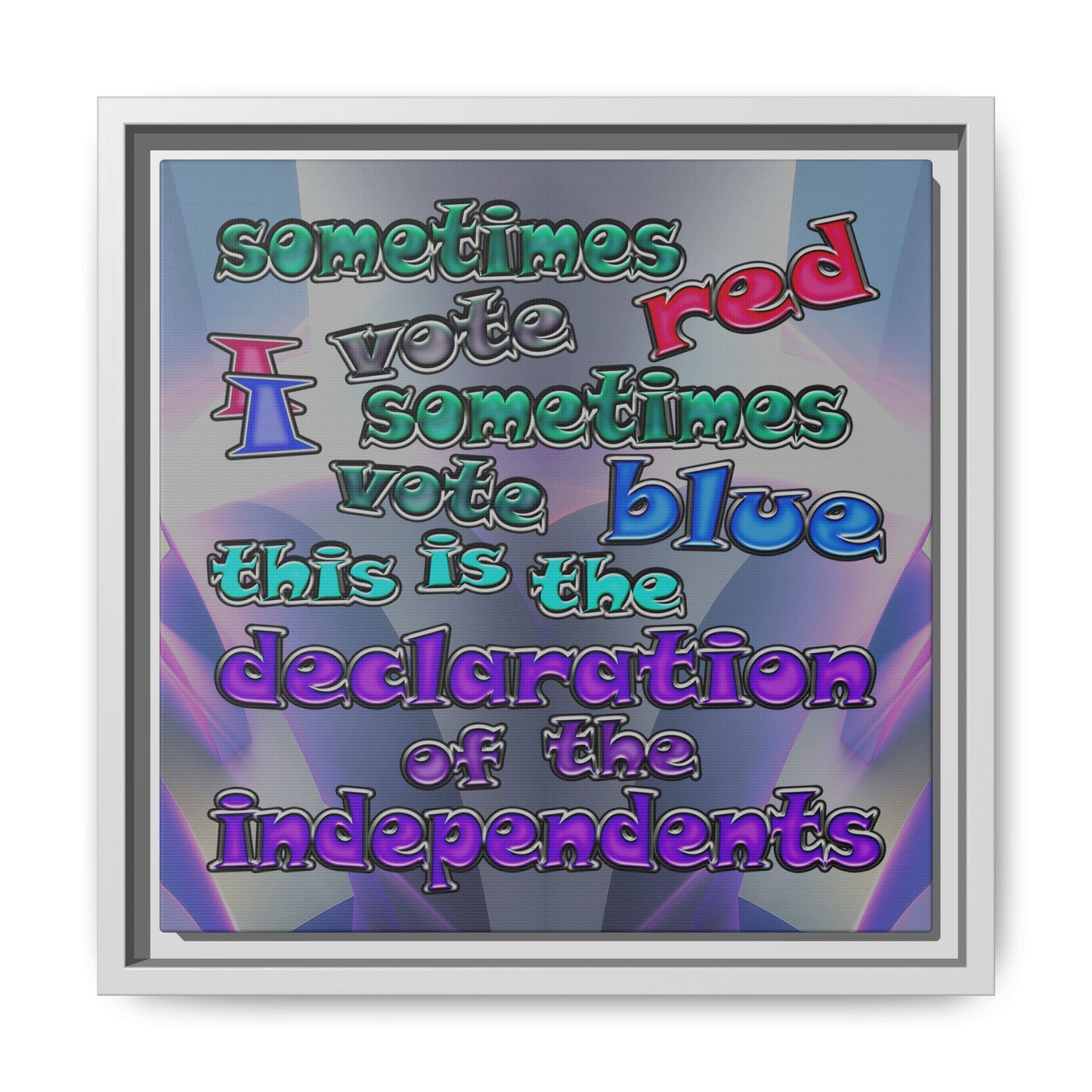 declaration of the independents - framed canvas art (grey-pink wave)