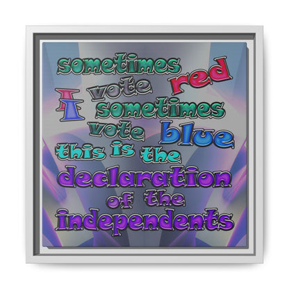 declaration of the independents - framed canvas art (grey-pink wave)