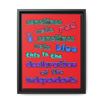 declaration of the independents - framed canvas art (red)