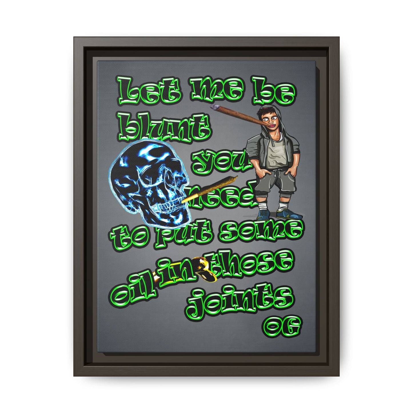 og - framed canvas art (grey-light grey)