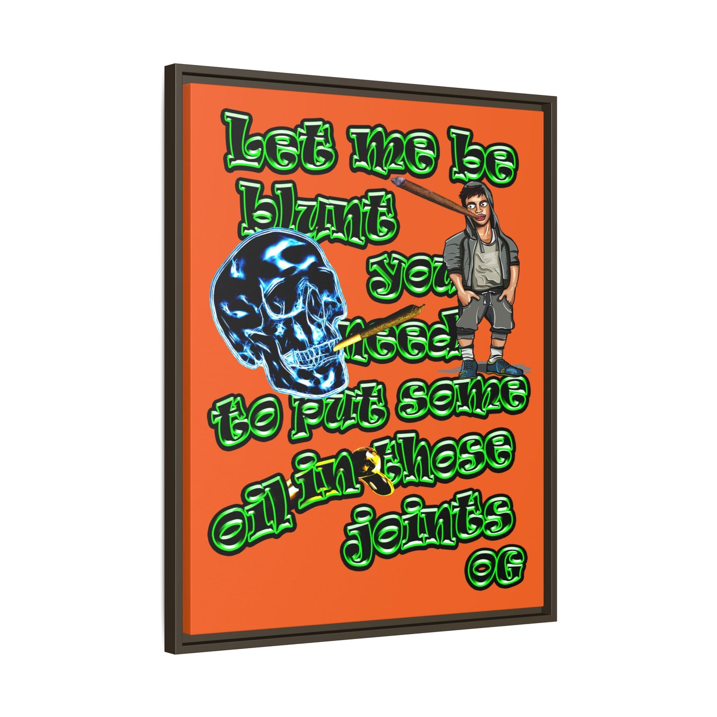og - framed canvas art (orange)