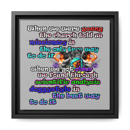 doggystyle - framed canvas art (light grey)