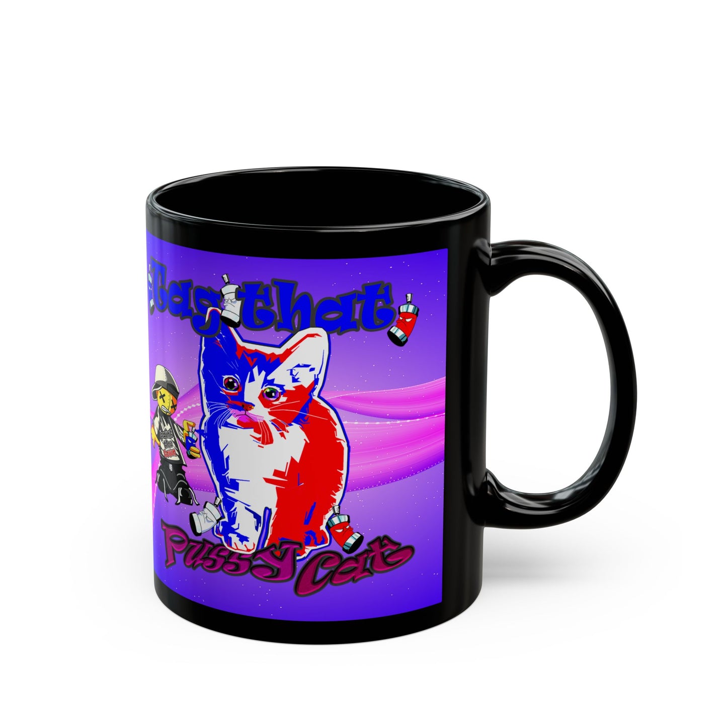 tag that - Black Mug (purple-pink wave)
