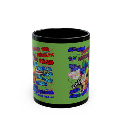 drop the beat - Black Mug (green)