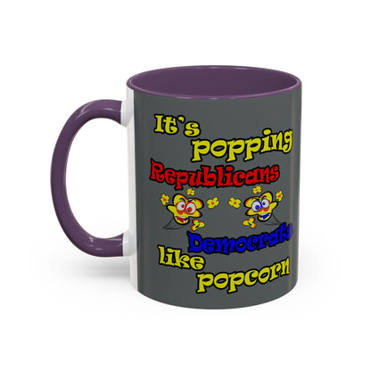 popping like popcorn - Accent Mug (dark grey)