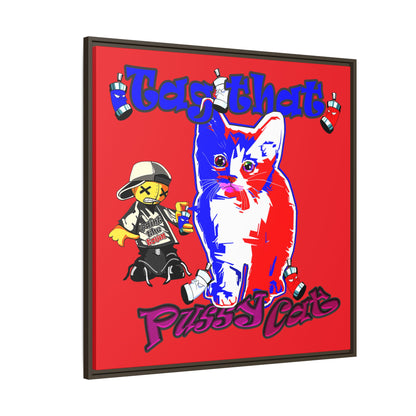 tag that - framed canvas art (red)