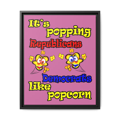 popping like popcorn - framed canvas art (light pink)