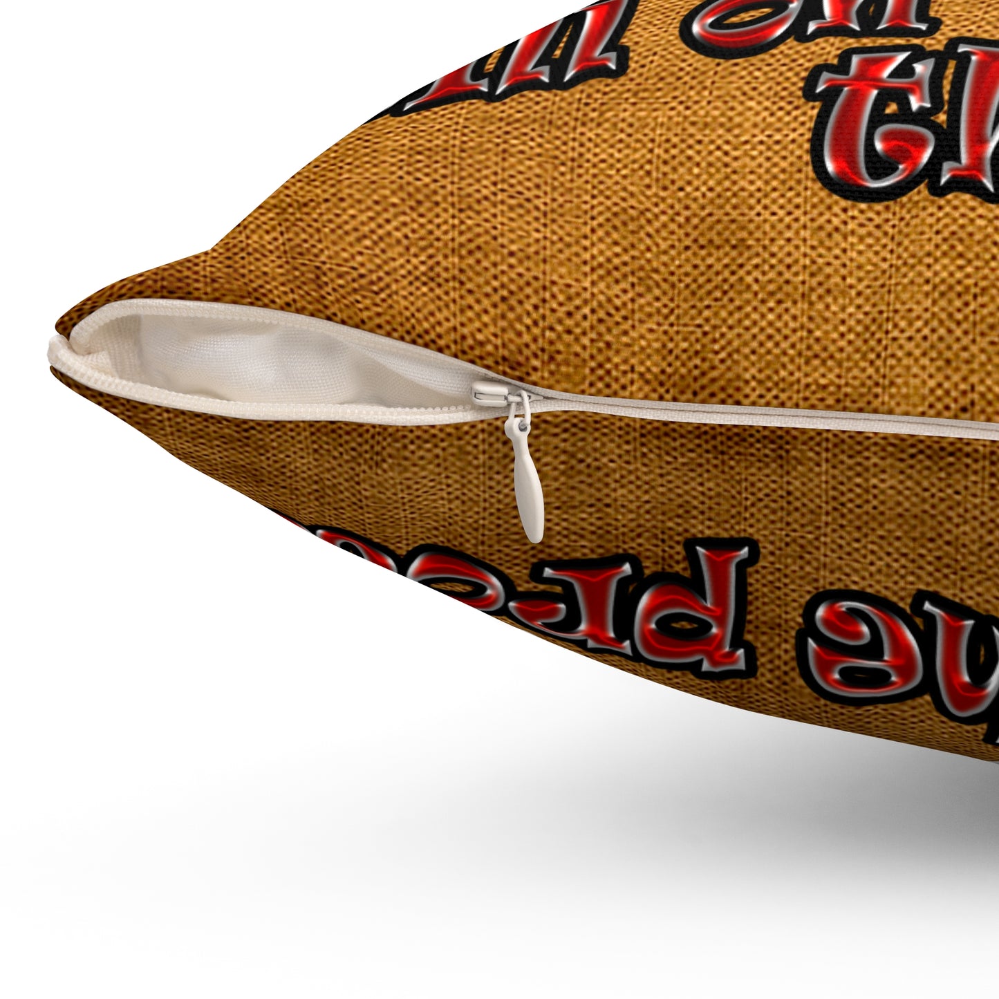 schrodinger's cat - Spun Polyester Square Pillow - (dichromatic brown papyrus)