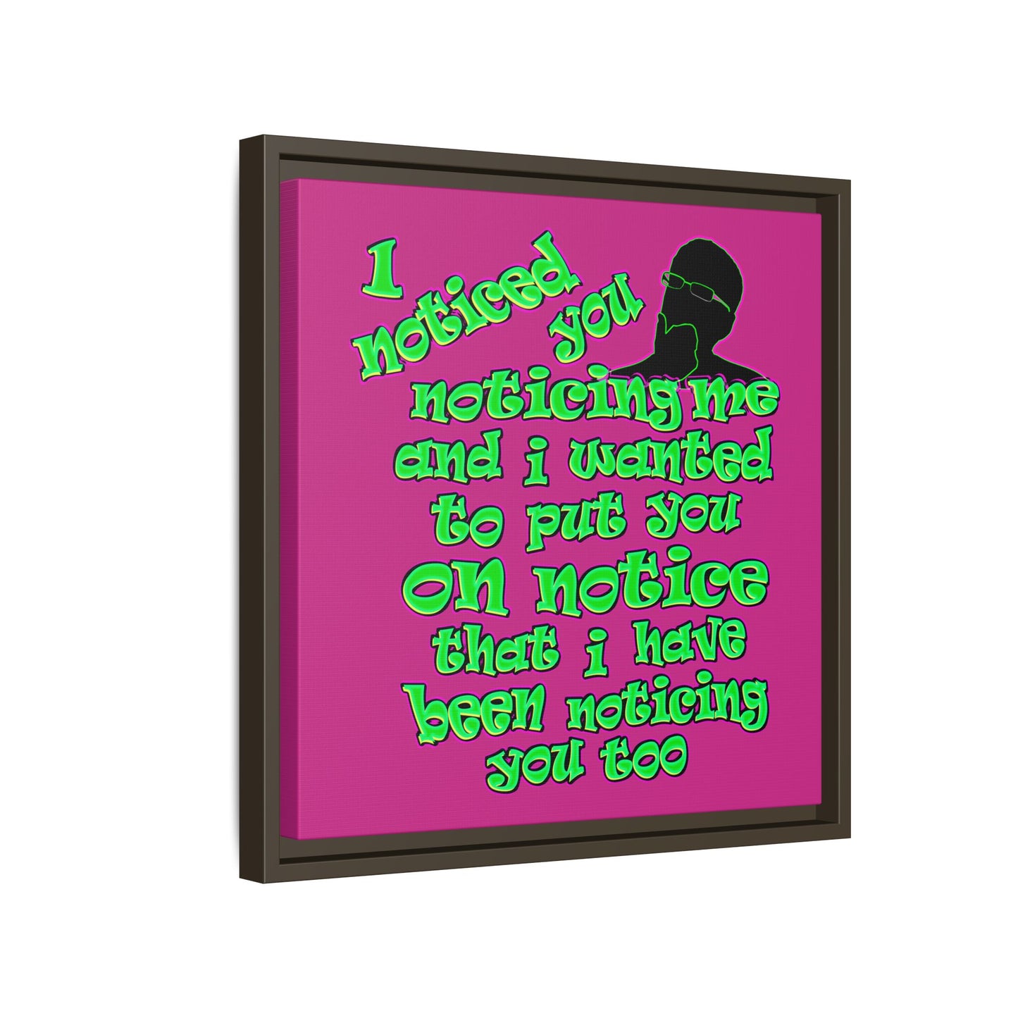 noticed you noticing - framed canvas art (pink)