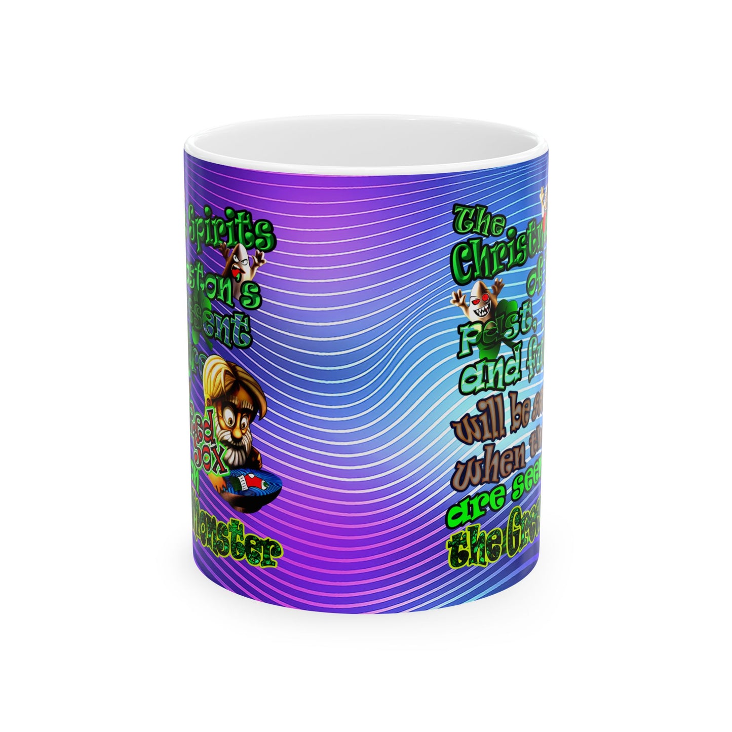 christmas spirits of boston - White Mug (purple wave)