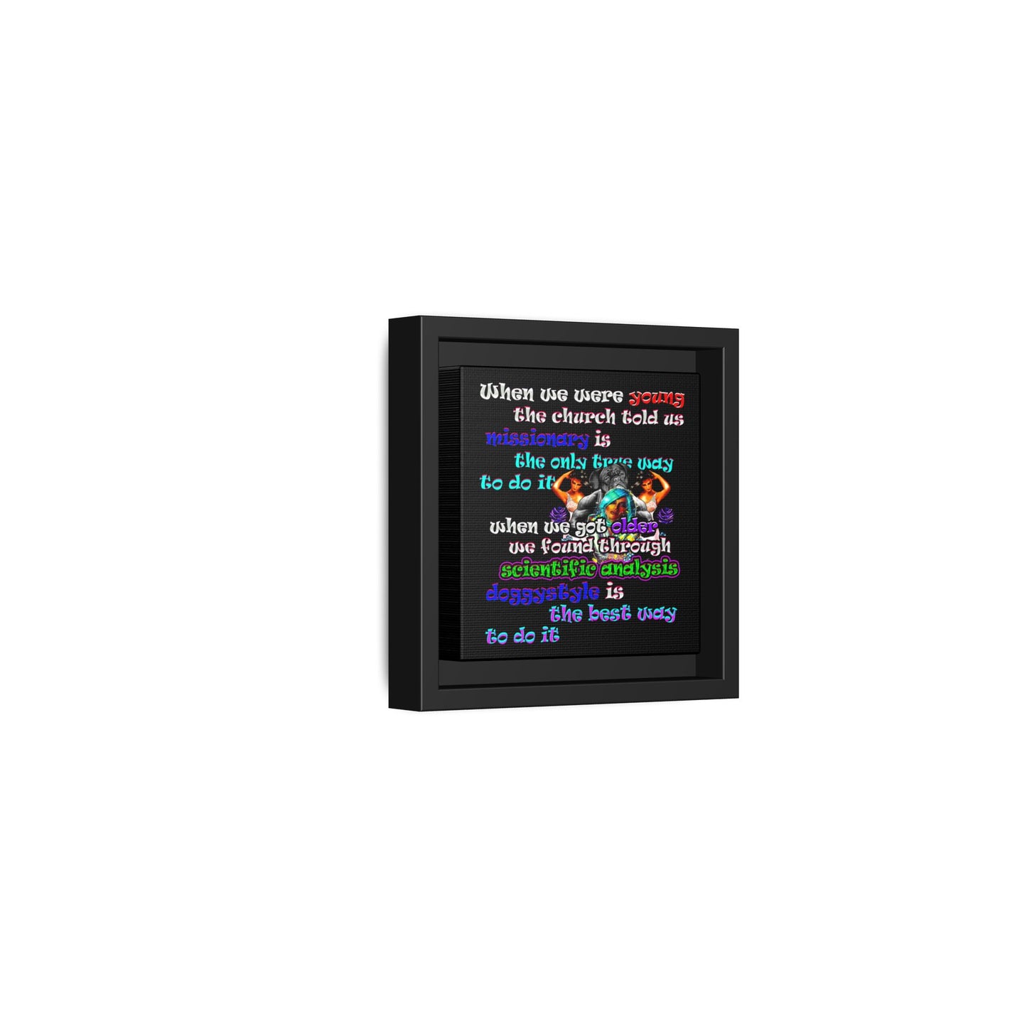 doggystyle - framed canvas art (black)