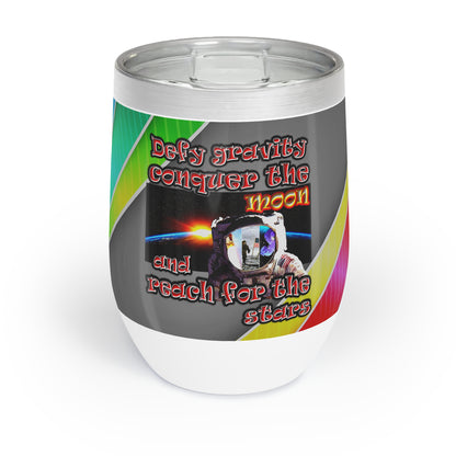 defy conquer reach - Chill Wine Tumbler (rainbow split)